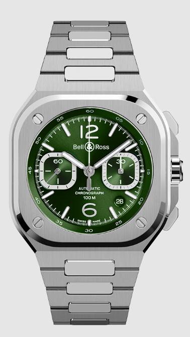 Review Bell and Ross BR 05 Replica Watch BR 05 CHRONO GREEN STEEL BR05C-GN-ST/SST - Click Image to Close